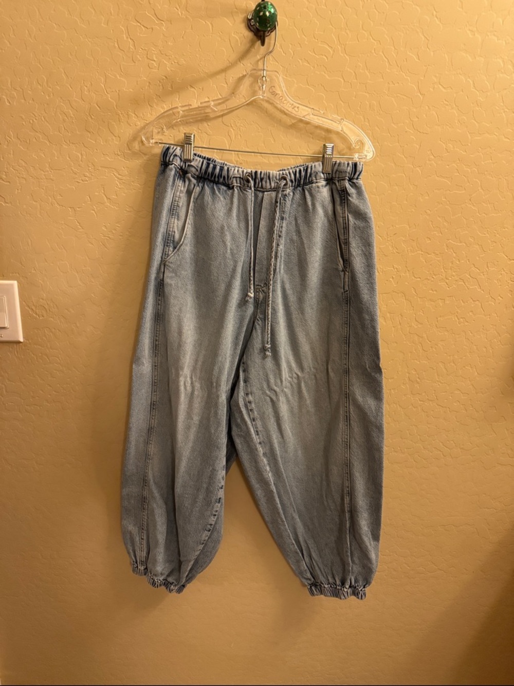 Anthropology Pilcro Light Wash Elastic Hem Denim Joggers